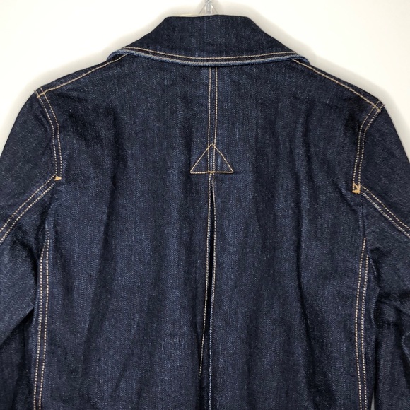 Vintage Lauren Jean Ralph Lauren Denim Jean Jacket Gold Buttons Dark Wash Medium - Picture 10 of 12